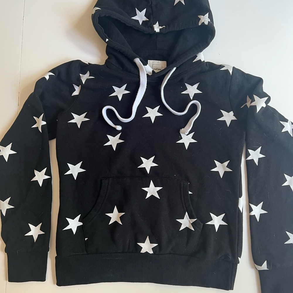 Reflex Black Hoodie with White Accents